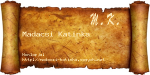 Madacsi Katinka névjegykártya